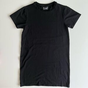pact organic cotton tshirt dress, black. xs